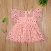 Girls Dresses Citgeett Summer Infant Baby Short Sleeves Mesh Dress Colorful Polka Dot Pattern Printing Ruffle Clothing 230406