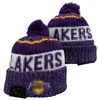 Gorros de lujo Lakers Beanie Los Ángeles LAL diseñador Invierno hombres mujeres Diseño de moda sombreros de punto otoño gorro de lana letra jacquard unisex cálido cráneo Deporte Gorro de punto A15