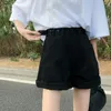 Pantaloncini da donna Pantaloncini da donna in denim al ginocchio alla moda minimalista casual ampio vestibilità tutte le competizioni studentessa Harajuku semplice e vita impero retrò 230406