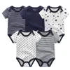 Rompers Baby 5pack Infantil Jumpsuit Boy Girls kläder Summer Högkvalitativ randig född ropa bebe kläder kostym 230406