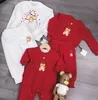 Baby baby's peuters dikke rompertjes trainingspakken 2-delige sets mode trainingspak designer print Kerstman romper schattige baby kinder jumpsuits kinderen winterkleding