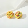 Colorful Vintage Tiny Bead Bohemian Stud Earrings For Women Handmade Ball Black Wedding Party Daily Jewelry Earrings