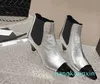 أزياء أحذية المرأة القناة الفاخرة تصميم خمر حرف زخرفي الشعار الخريف والشتاء عرض Martin Boots Snowy anti slip