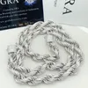 10 mm 18/20/22 Zoll 925 Sterling Silber bestandener Test Moissanite Twisted Rope Chain Halskette Armband für Frauen/Männer Schönes Geschenk