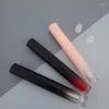 Garrafas de armazenamento Tubo de brilho labial vazio 3,5 ml gradiente rosa/preto lábios recipiente com wand redondo embalagem de gloss a recarga fosca