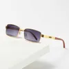 Luxury designer summer sunglasses Metal full-frame wooden leg dark business fashion casual