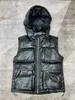 Aşağı ceket yeleği unisex tasarımcı aşağı ceket kış şapkası çıkarılabilir fermuar yukarı sıcak katlar gündelik mektup nakış açık kış moda pufzer yelek dış giyim