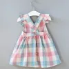 Girls Dresses Summer Baby Cute Flower Pleated Sleeveless Party Princess Childrens Toddler Kids Clothing 230406