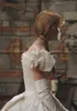 Fairytale Ball Jurk Medieval Wedding Dress 2023 Fantasie Off schouders Ivoor ivoor Renaissance Gotische bruidsjurken Big Bow Lace Bruid Princess Vestido de Noiva