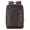 Rucksack Mann Männer Reisetasche Luxus Kopf Schicht Rindsleder Mad Crazy Horse Haut Computer Laptop Casual Business 15,6