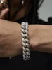 Bracciale tennis con diamanti Moissanite di design 19 cm con logo Misura ufficiale Bracciale Cuba in argento per uomo Never Fade