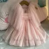Girls Dresses Born Baby Birthday Dress for Toddlers Flower Wedding Vestido Baptism Ceremony Party Gown White Clothing 230406