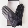 Sheepskin gloves, women's leather colored gloves, winter warmth, business cycling gloves, European and American styles