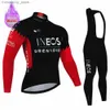 Maglia da ciclismo Set Ineos Maglia da ciclismo invernale Set Uomo Termico Fece Bicyc Abbigliamento MTB Pantaloni con bretelle da bici Ropa Ciclismo Triathlon Maillot Ciclismo Q231107