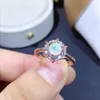 Cluster Rings Natural Opal Gemstone Fashion Flower Ring для женщин с настоящим 925 серебряным серебряным очарованием изысканные свадебные украшения