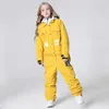 Andere Sportartikel Kinder Einteiliger Skianzug Mädchen Junge Snowboardanzug Verdicktes warmes Kinder-Ski-Set mit Kapuze Winterkleidung winddicht wasserdicht HKD231106