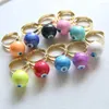 Cluster Rings 10Pcs Fashion Personality Copper Gold Plated Enamel Drop Oil Lucky Eye Colorful Turkish Open Adjustable Ring For Women
