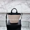 Lona Moda Cesta Mensajero Correas Bolsas Diseño Lujo Hombro Diseñador Vegetal Señoras Mimbre Casual Tejido Tote Temperamento Bolsos versátiles