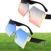 Lunettes de soleil Fashion surdimensionnée carrée sans bord sans monture de marque de marque plate plate grandes verres de soleil féminin