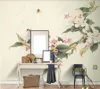 Fonds d'écran Papel De Parede Style Chinois Peint À La Main Fleur De Pêcher 3d Papier Peint Mural Salon Tv Mur Chambre Papiers Décor À La Maison