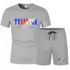 Designer 2023 Summer Brand trapstar tuta da uomo set corto manica corta in cotone nero T-shirt stampa uomo casual set da uomo Jogger Sportwear 2 pezzi