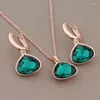 Necklace Earrings Set Fashion Rose Gold Color Drop And Pendant Sets Bridal Unusual Elegant Women's Gift