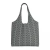 Einkaufstaschen Custom Linear Stem Grey Orla Kiely Pattern Canvas Bag Damen Recycling Große Kapazität Lebensmittel Tote Shopper Handtaschen