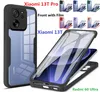 Silicone duplo lado para xiaomi 13t pro caso filme protetor de tela proteção dura redmi nota 12 12s k60 ultra capa