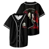 Herren T-Shirts WAMNI Terrifier Halloween Baseball Uniform Mode Dünne Pullover Hip Hop Kleidung Sommer Casual Kurzarm