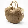 Bolsas de ombro Nova bolsa de tecido feminina de inverno meninas mais palha e bolsa mais jaqueta mini cesta bolsa de palha pequena bolsa mensageiro elegantebolsasloja