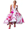 2023 NOV ASO EBI Arabic Printed Ball suknia balowa Długość herbaty satynowe wieczór formalny impreza druga przyjęcie urodzinowe suknie zaręczynowe sukienki szata de soiree ZJ0263