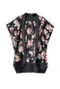 Bluzki damskie CTHINK ZABAWA No Button Flower Szyfonowa Koszula Kobieta Summer Est Drukuj rękaw Batwing Kimono na luźne kimonos