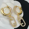 Boucles d'oreilles en or de luxe pour femmes Bijoux Boucles d'oreilles Mode Femmes Boucles d'oreilles Classique F Lettre Goujons Cadeaux de coeur de mariage