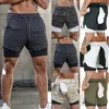 Men's Shorts Mens Ym Sports Sorts Join Runnin Breatable Fitness Exercise Double Layer Sirt Idden-Pocket Casual