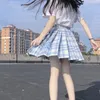 Spódnice japońska mundurek żeńska spódnica harajuku kawaii plus size ulzzang w kratę a-line zwykłe preppy słodkie krótkie mini szkoła plisowana