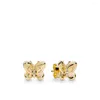 Kolczyki na stadninie 925 Srebrny kolczyk 7 Style z różowym złotem Kryształ lwów pszczoły dla kobiet biżuteria
