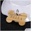 Dog Tag Id Card Wood Engraving Pet Name Tags Collars Keyring Pendant For Puppy Pets Id Tag Personalised Engraved Nameplate L230620 D Dhimn