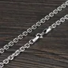 Ketten aus massivem Silber 4 mm dick klassische runde Kette Halskette Mann S925 Sterling O Thai Mode einfach männlich