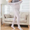 Chaussettes grande taille pour femmes, bas de danse, blanc, pratique, grand, printemps-automne, collants 120D pour adultes