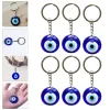 Keychains Lanyards L Turkish Blue Evil Eye Keychain Pendants Charms Hamsa Protection Key Holder Luck For Car Pendant Purse Backpack 14 Ami0R