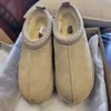 Mulheres Tazz Chinelos Tasman Designer Luxuoso Chinelos Fur Slides Clássico Semente de Mostarda Ultra Mini Bota Petites Camurça Lã Mistura Inverno Botas de Designer Tamanho 35-44