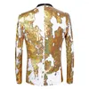 Herenkostuums Gouden Pailletten Eén Knop Sjaalkraag Jasje Heren Bling Glitter Nachtclub Schoolfeest DJ Blazer Luxe Bruidegomkleding