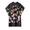 Bluzki damskie CTHINK ZABAWA No Button Flower Szyfonowa Koszula Kobieta Summer Est Drukuj rękaw Batwing Kimono na luźne kimonos