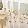 Curtain Bird Embroidered Tulle Curtains For Bedroom Room Chinese Elegant Swallow Lace Wave Bottom Balcony Window Tenda Drapes Js181C