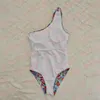 Summer One Shoulder Swimwear Women Sexy Pad Swimsuit Fashion Print One Piece Bikinis Summer Designer Bathing Suit