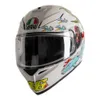 AGV Full Helmets Men and Women's Motorcycle Helmets K3 SV-S Motorcycle Hełm White Zoo WN-LEDB