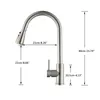 Kitchen Faucets Black Faucet Single Hole Pull Out Spout Sink Mixer Tap Stream Sprayer Head Chrome Ta 230411