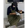 Men's Pants Retro Designer Overalls Workwear Sling Korean Loose Wide Leg Jumpsuit Streetwear Solid Color Clothing 230406