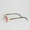 Projektanści okulary przeciwsłoneczne okulary przeciwsłoneczne dla kobiet naturalne drewno mężczyźni okrągły czarny biały rogu bawole przez czysty okulary metalowe ramy drewniane drewniane odcienie do letnich akcesoriów