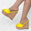 Olomm Handmade Women Platform Mules Sandals Wedges Heels Sandals Open Toe Gorgeous 7 Colors Party Shoes Women US Plus Size 5-20